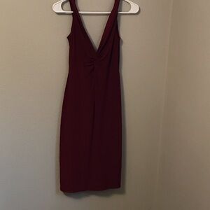 Laundry By Shelli Segal Burgundy Backless Dress
